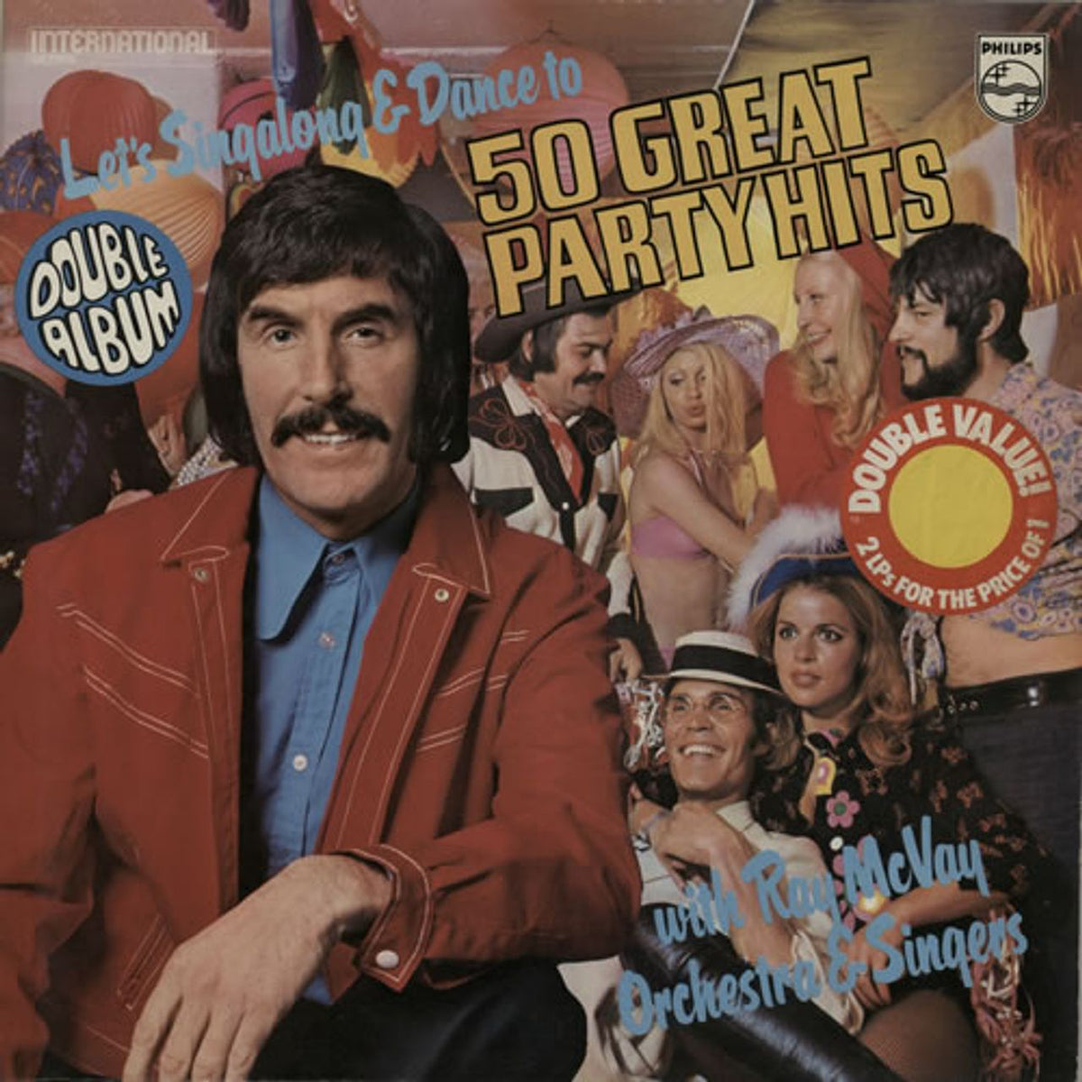 Let's Sing Along & Dance to 50 Great Party Hits by Ray McVay Orchestra & Singers. Reference cover image.