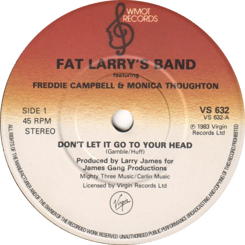 Don't Let It Go to Your Head by Fat Larry's Band. Reference cover image.