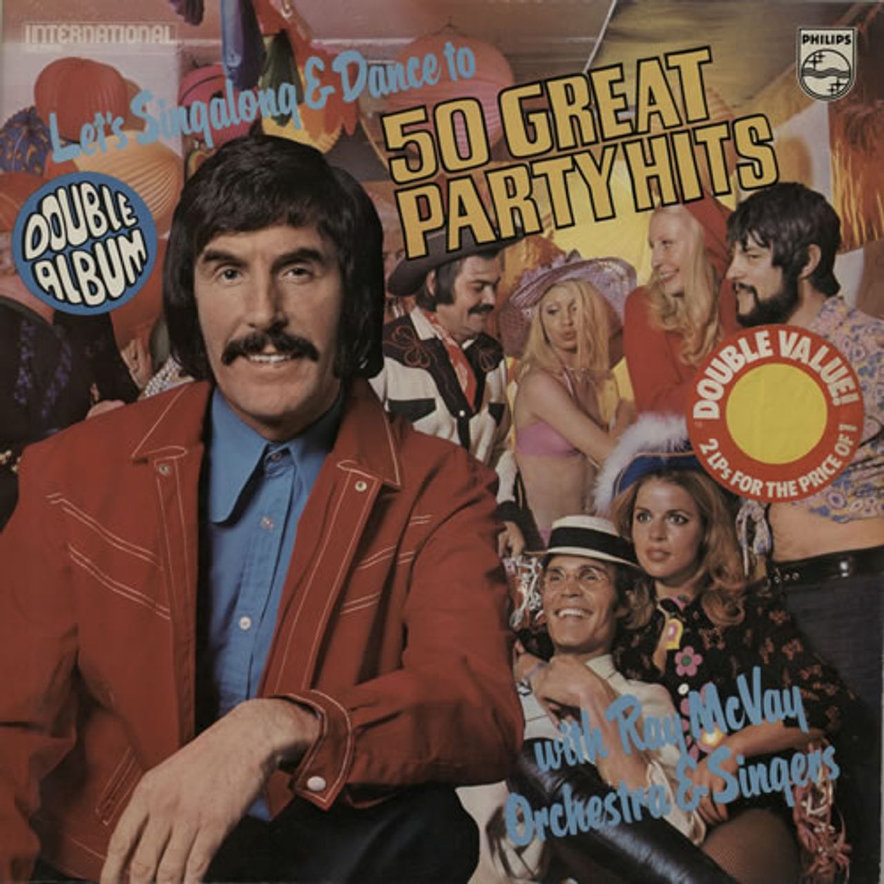 Let's Sing Along & Dance to 50 Great Party Hits by Ray McVay Orchestra & Singers. Reference cover image.